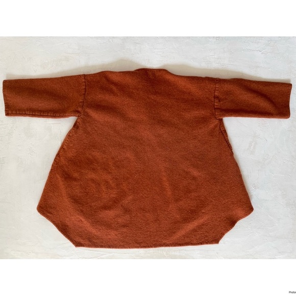 Eskandar Sweater Womens Burnt Orange Wool Cashmere Scottish Boxy Marled - Picture 3 of 12